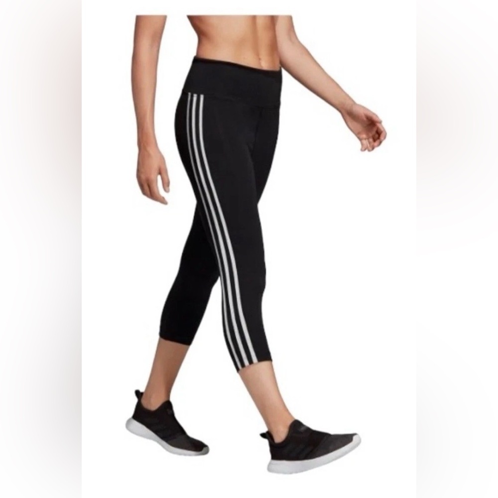Adidas | Women's Design 2 Move 3/4-Length Black & White Tights | Size Large| NWT - Picture 5 of 11